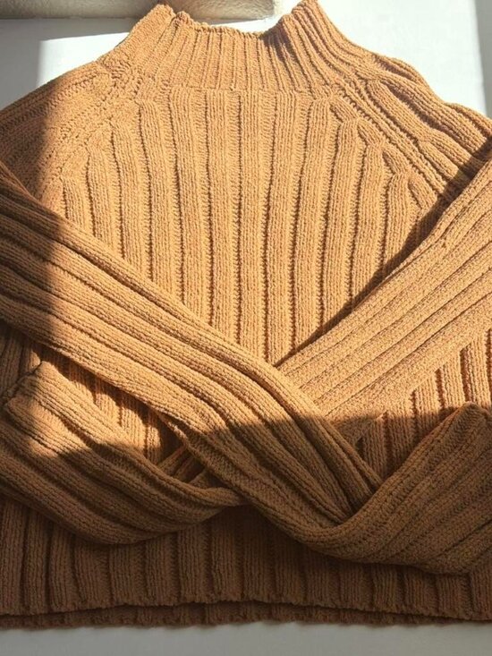 American Eagle Outfitters Sweaters - 🍂 Camel Ribbed Knit Mock Neck Sweater 🍂